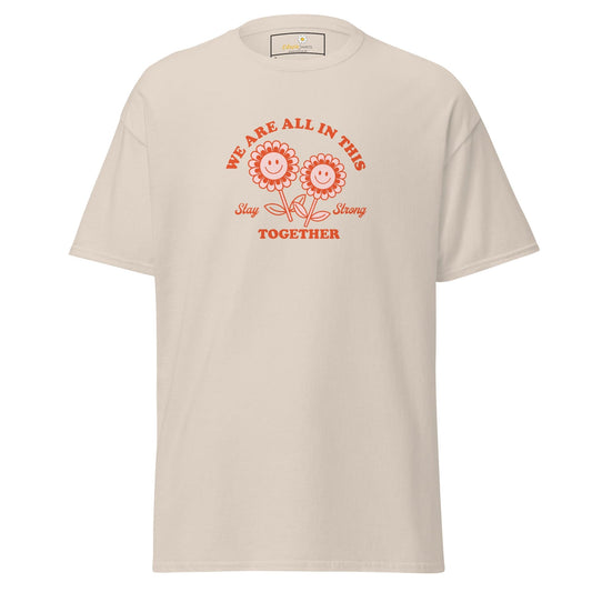 Unisex classic t-shirt - POSITIVE FLOWERS POWER - REGULAR - Natural / S