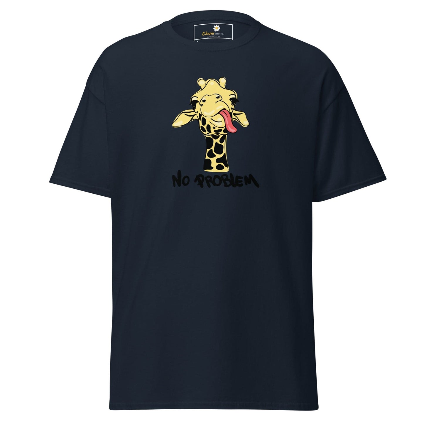 Unisex classic t-shirt - FUN GIRAF NO PROBLEM - REGULAR - Navy / S