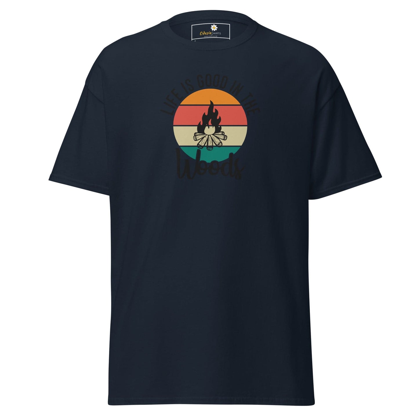 Unisex classic t-shirt - ADVENTURE LIFE GOOD IN WOODS - REGULAR - Navy / S