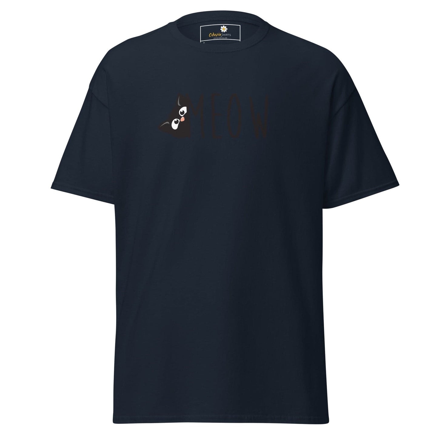 Unisex classic t-shirt - ANIMALS CAT MEOW - REGULAR - Navy / S