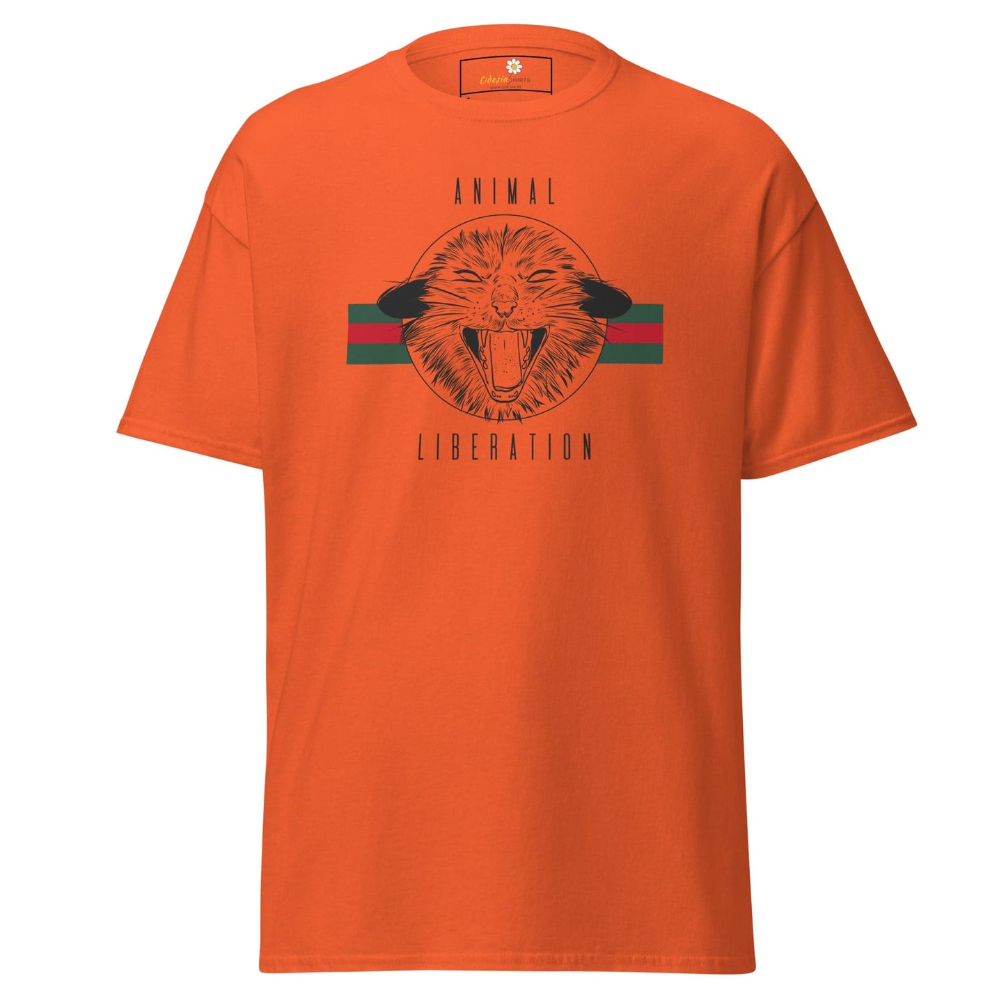 Unisex classic t-shirt - VEGAN ANIMAL LIBERATION - REGULAR - Orange / S