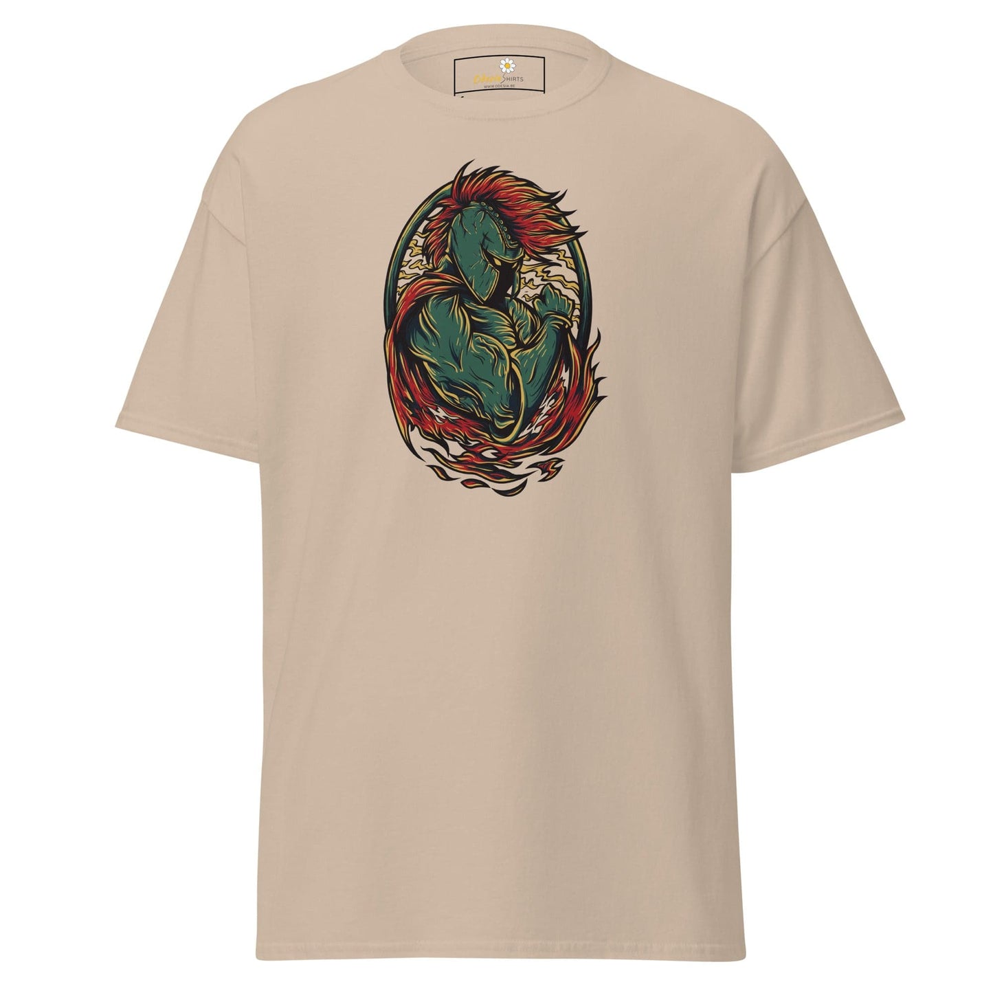 Beige Warrior Graphic T-Shirt for Men and Women in Sizes S to XL