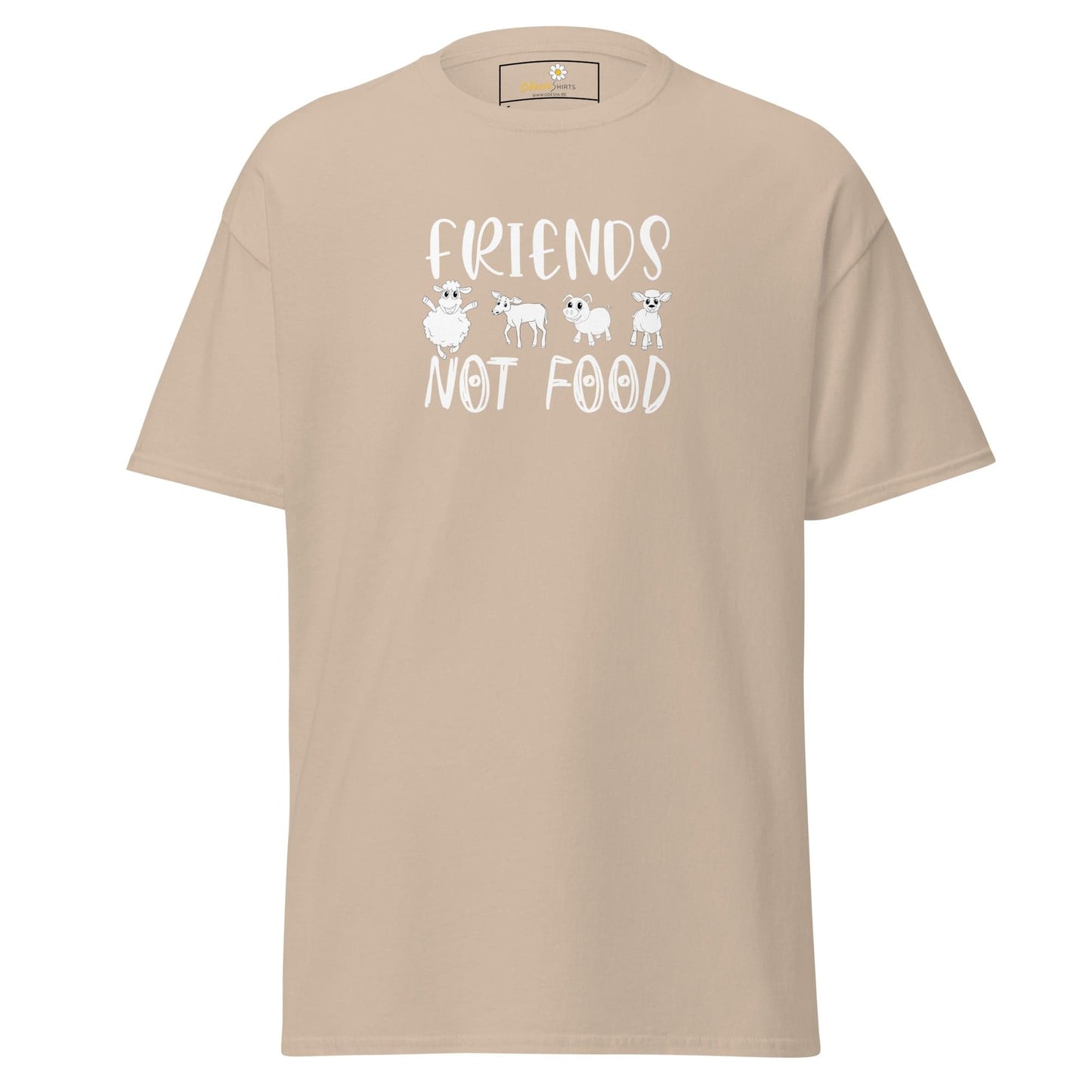 Unisex classic t-shirt - VEGAN ANIMALS FRIENDS NOT FOOD - REGULAR - Sand / S