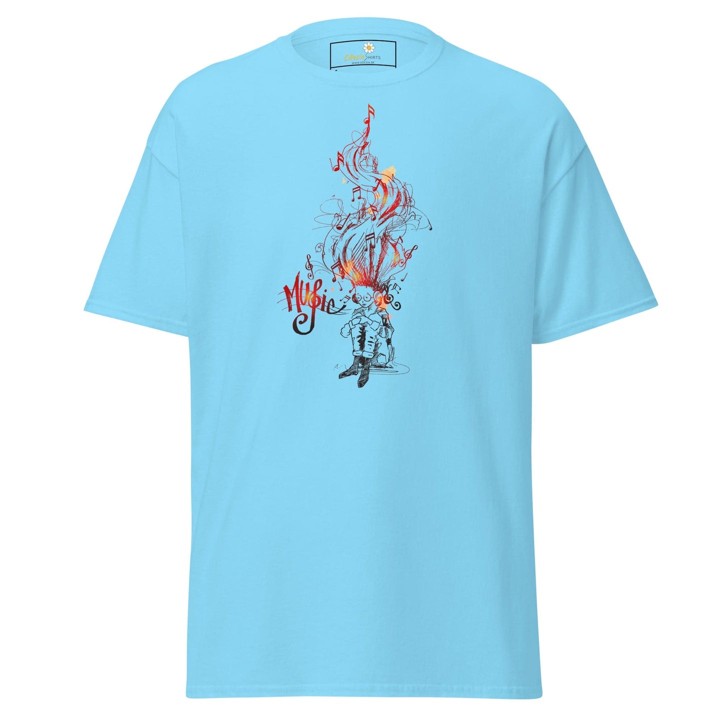 Unisex classic t-shirt - MUSIC GUY THOUGHTS - REGULAR - Sky / S