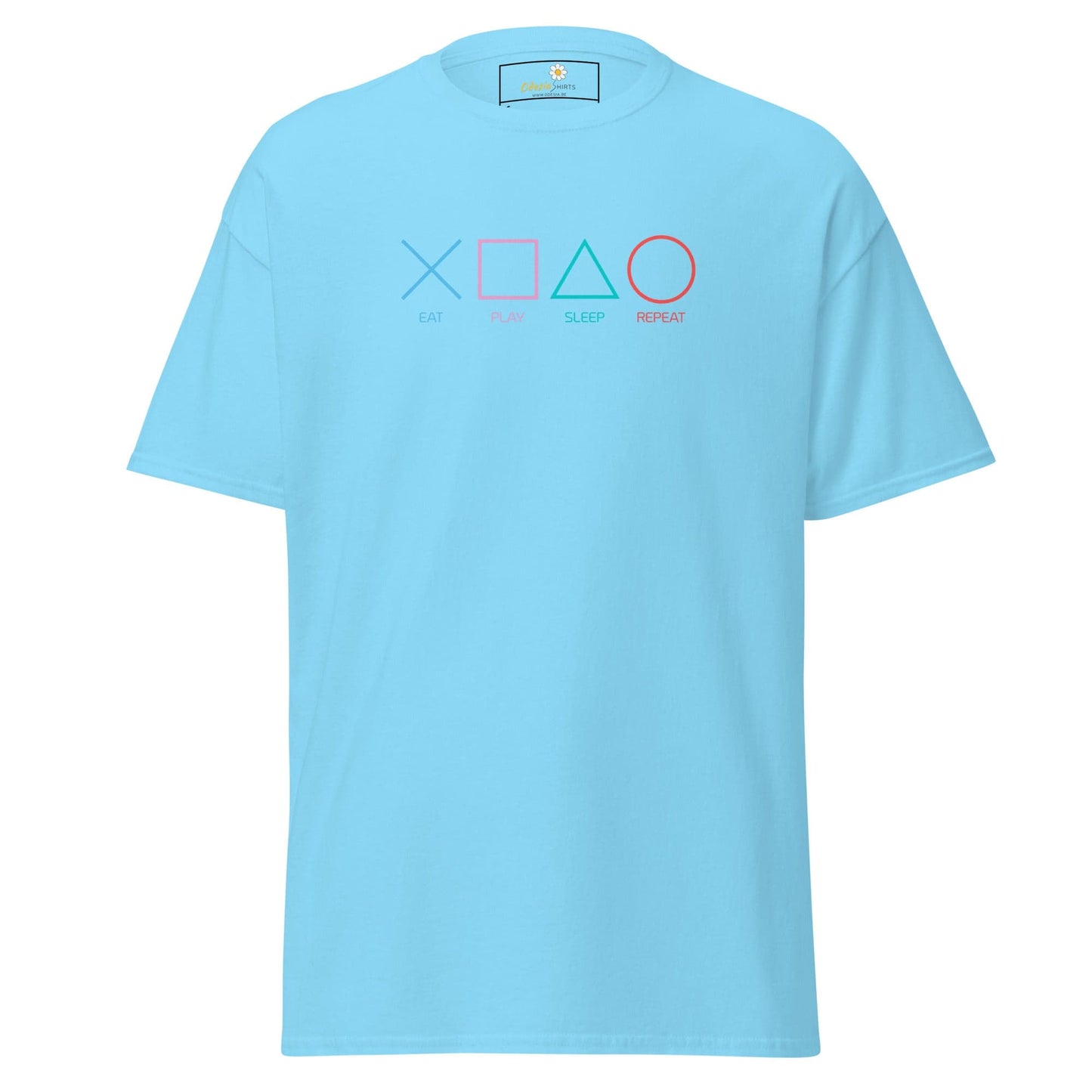 Unisex classic t-shirt - GAMERS PLAY BUTTONS - REGULAR - Sky / S