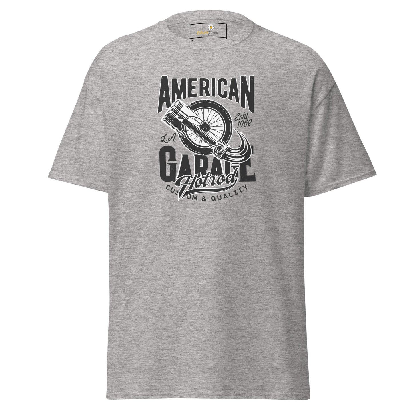 Gray T-shirt with graphic design for men and women in sizes S to XL