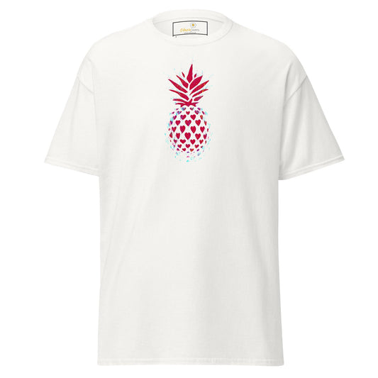 White T-shirt with pineapple design from T-Shirt Design Tee for Men and Women in sizes S to XL