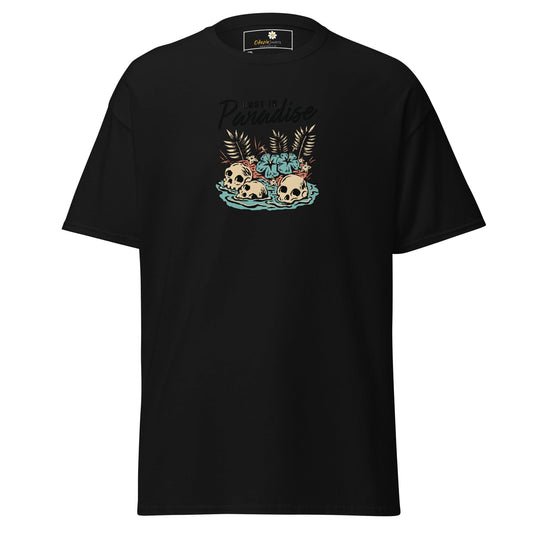 Black T-shirt with skull graphic from T-SHIRT DESIGN TEE for Men and Women in 2XL to 5XL