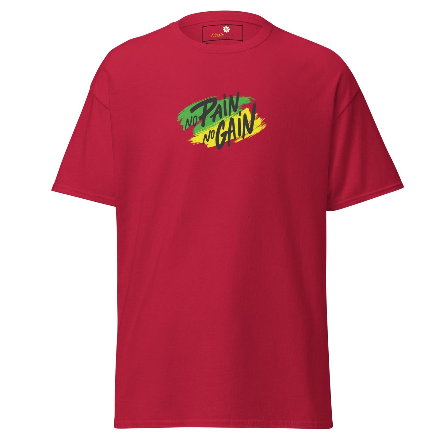 Red T-shirt with No Pain No Gain graphic from T-SHIRT DESIGN TEE MEN WOMEN 2XL-5XL