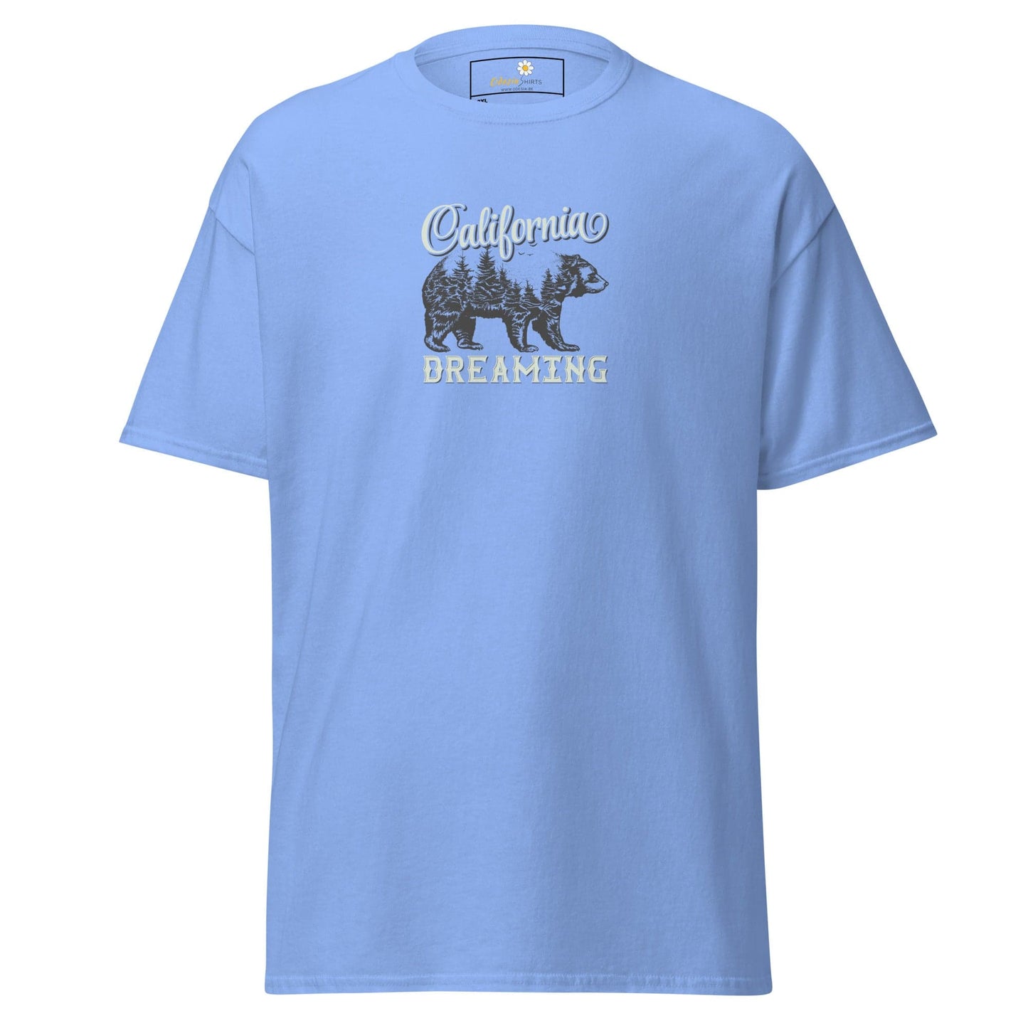 Light blue T-shirt with bear graphic from T-SHIRT DESIGN TEE for Men and Women in 2XL to 5XL