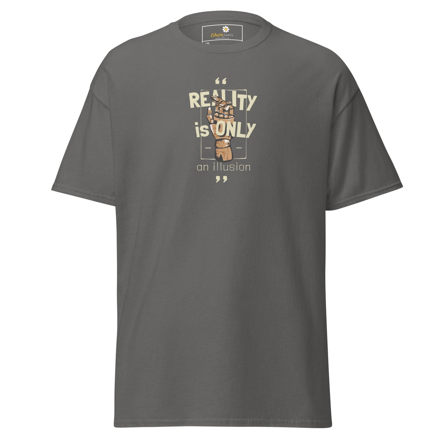 Gray T-shirt with graphic design for men and women in 2XL to 5XL sizes