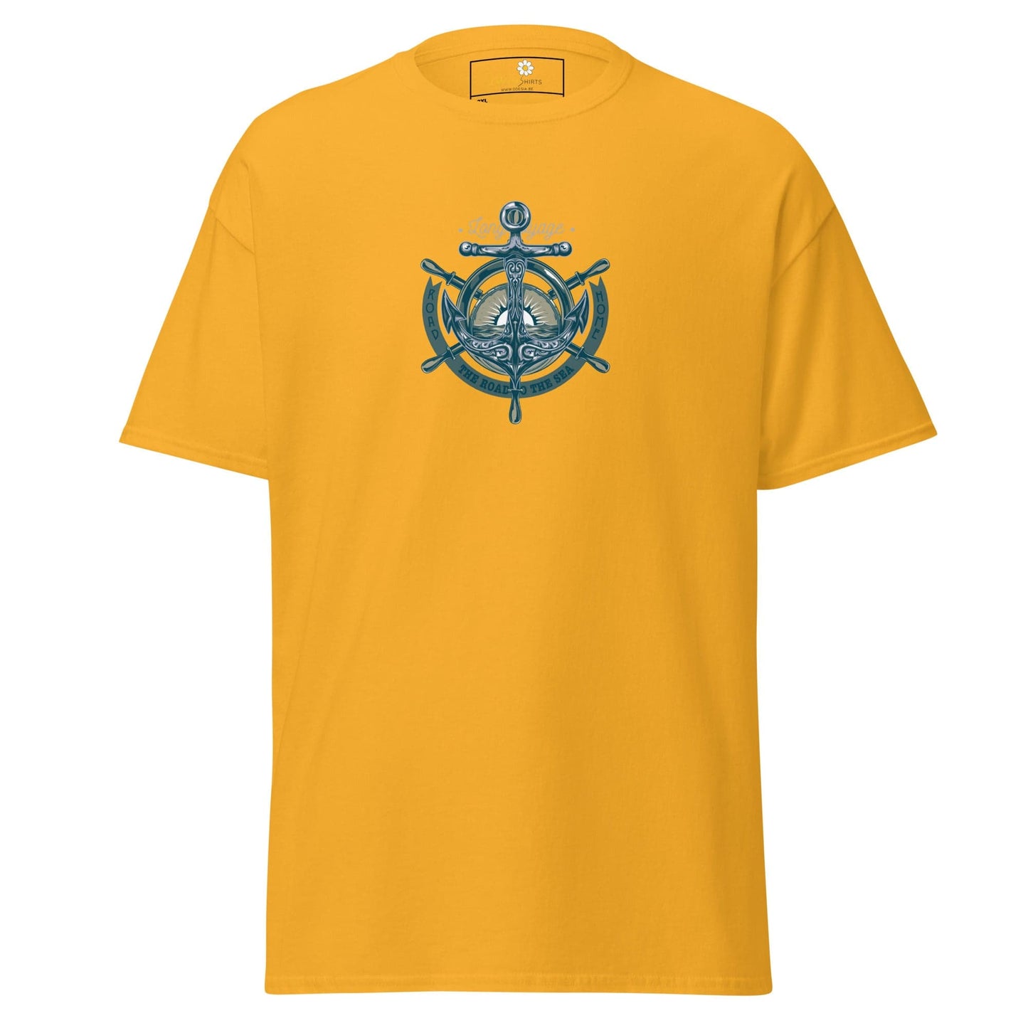 Yellow T-shirt with nautical design for Men and Women in sizes 2XL to 5XL