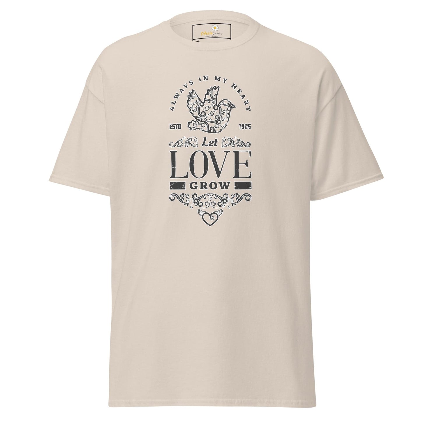 Beige T-shirt with graphic design for Men and Women in 2XL to 5XL sizes