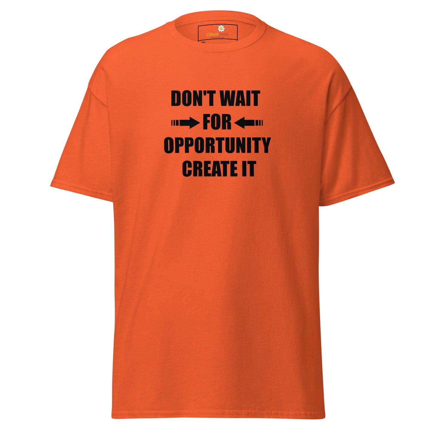 Orange T-shirt with motivational text from T-SHIRT DESIGN TEE for Men and Women