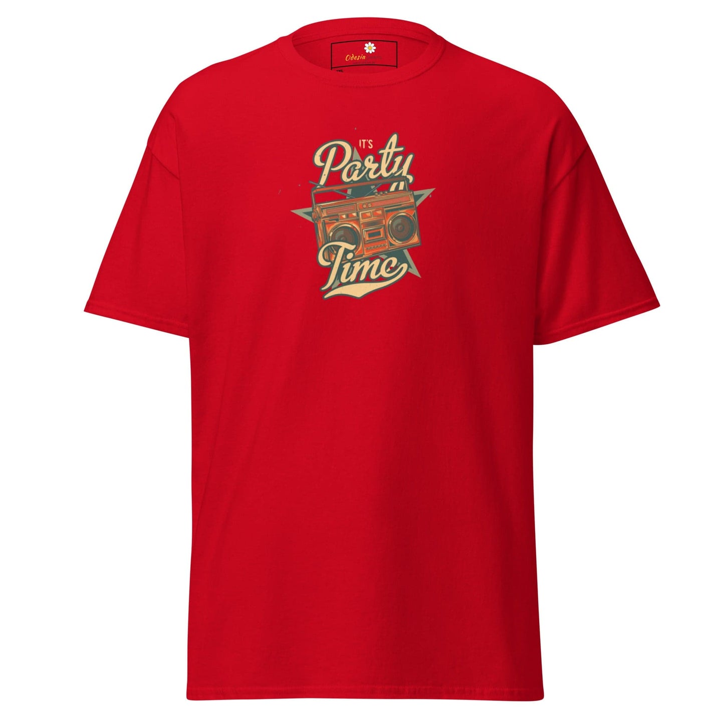 Red T-Shirt with Boombox Graphic for Men and Women in 2XL to 5XL sizes