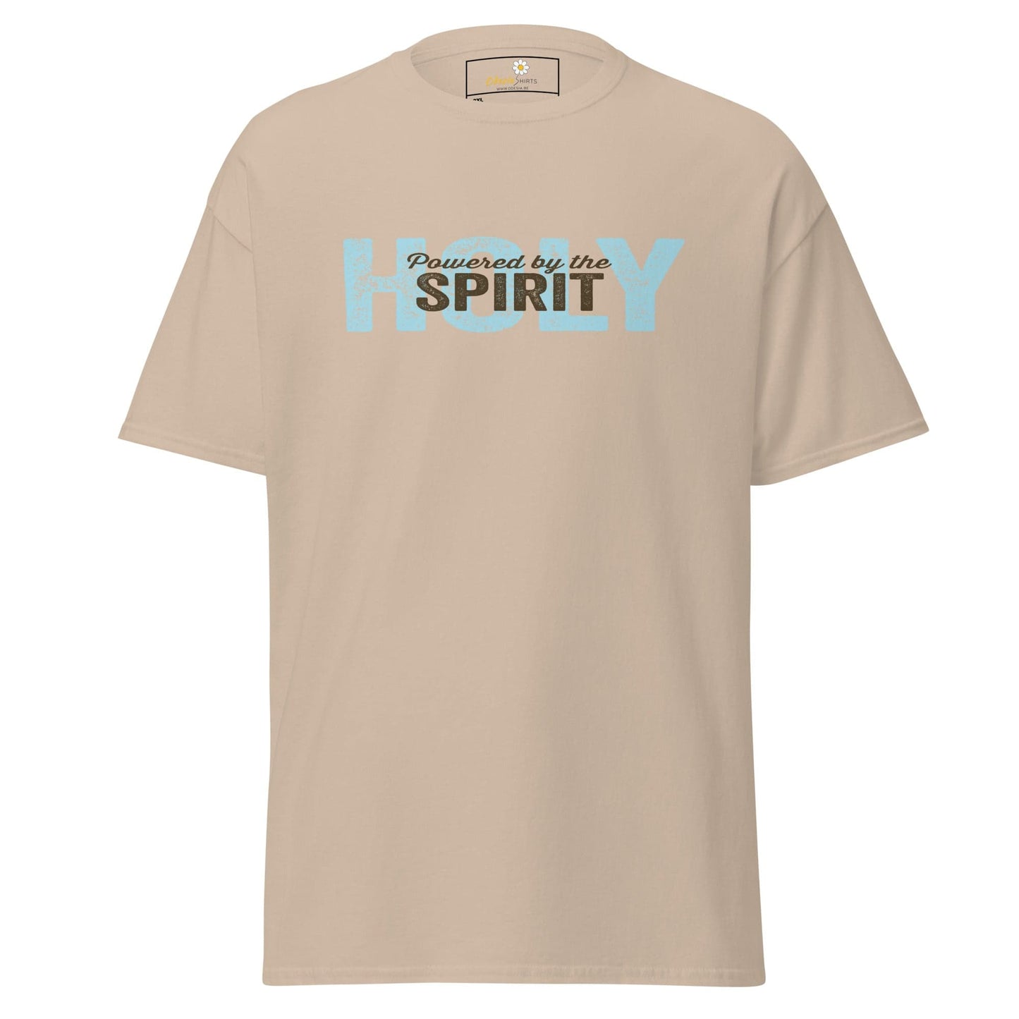 Beige T-shirt with Holy Spirit text from T- Shirt Design Tee for Men and Women