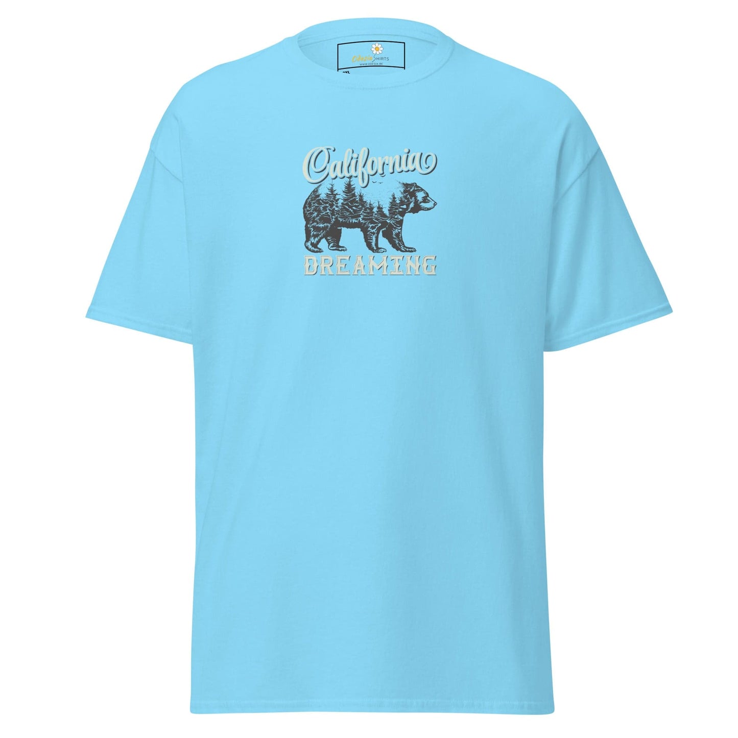 Light blue Men’s T-Shirt with bear graphic from T-SHIRT DESIGN TEE collection in 2XL to 5XL