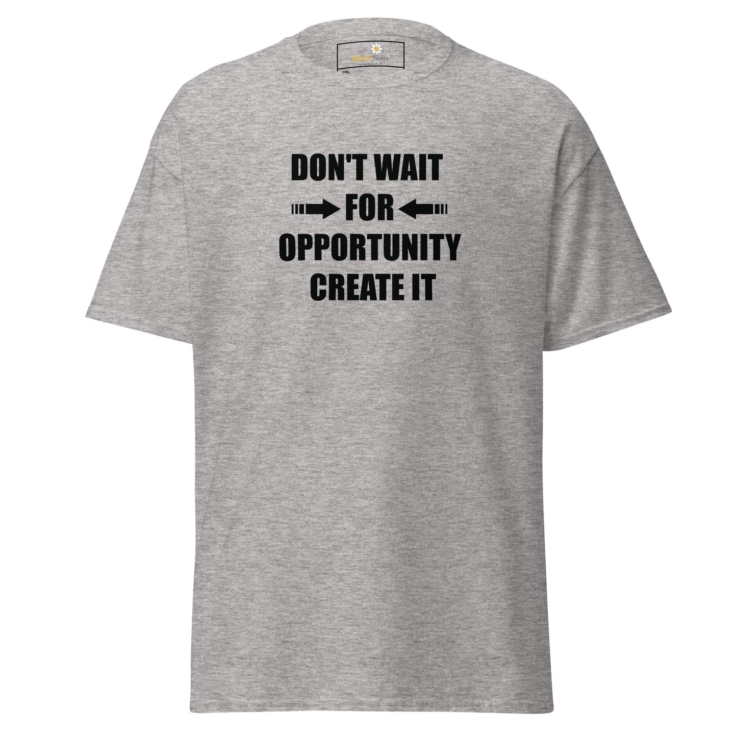 Gray T-shirt with motivational text for Men and Women in 2XL to 5XL sizes